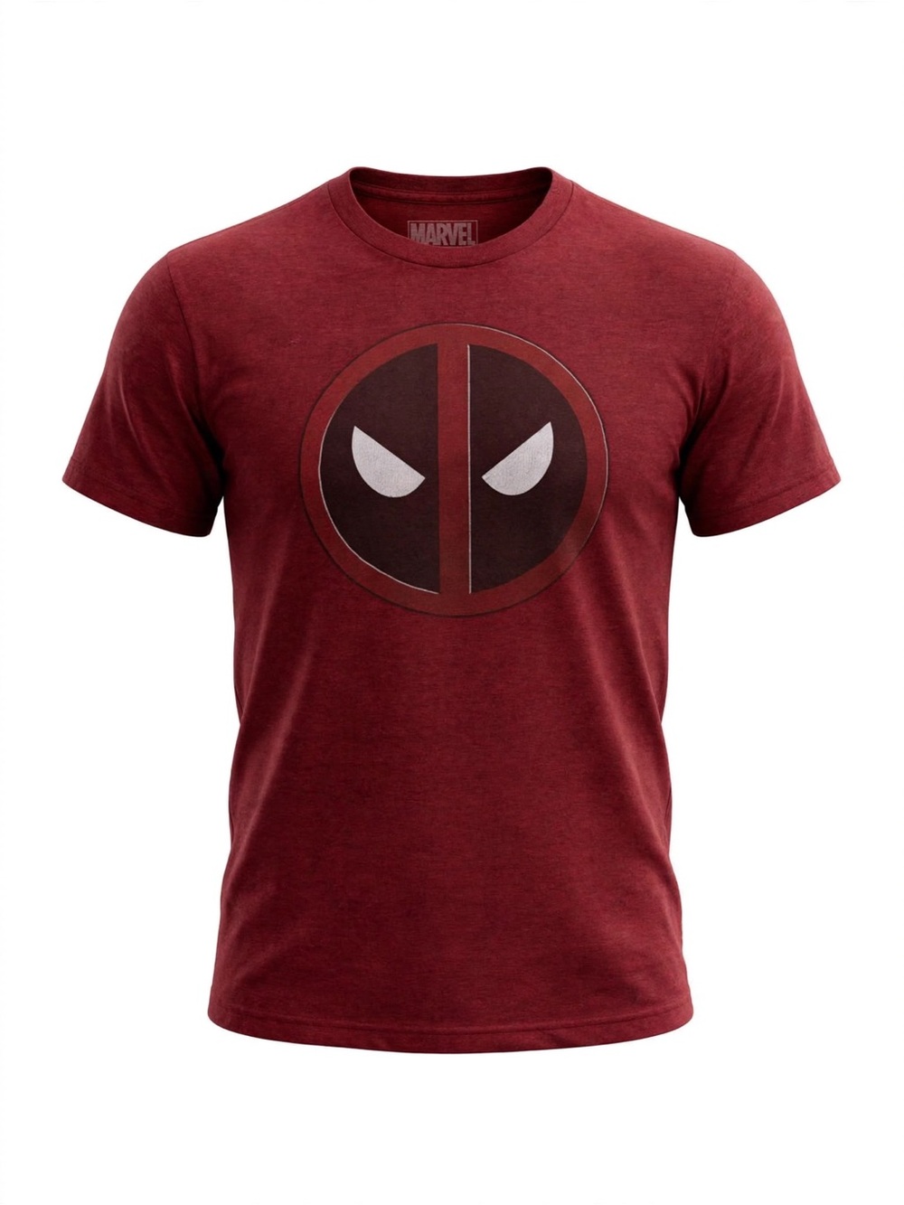 Marvel Deadpool Logo T-Shirt - Heather Maroon - Graphic Tee - Picture 1 of 1
